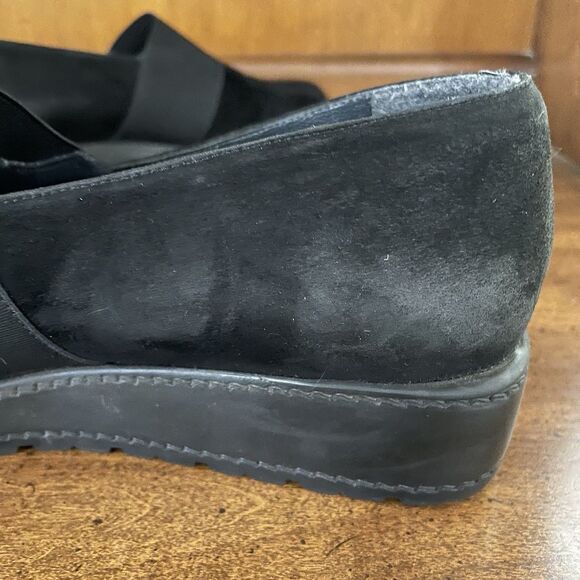 Stuart Weitzman Leather Suede Loafer Black Slip On Stretch Band Women's Size 10 - Picture 10 of 12